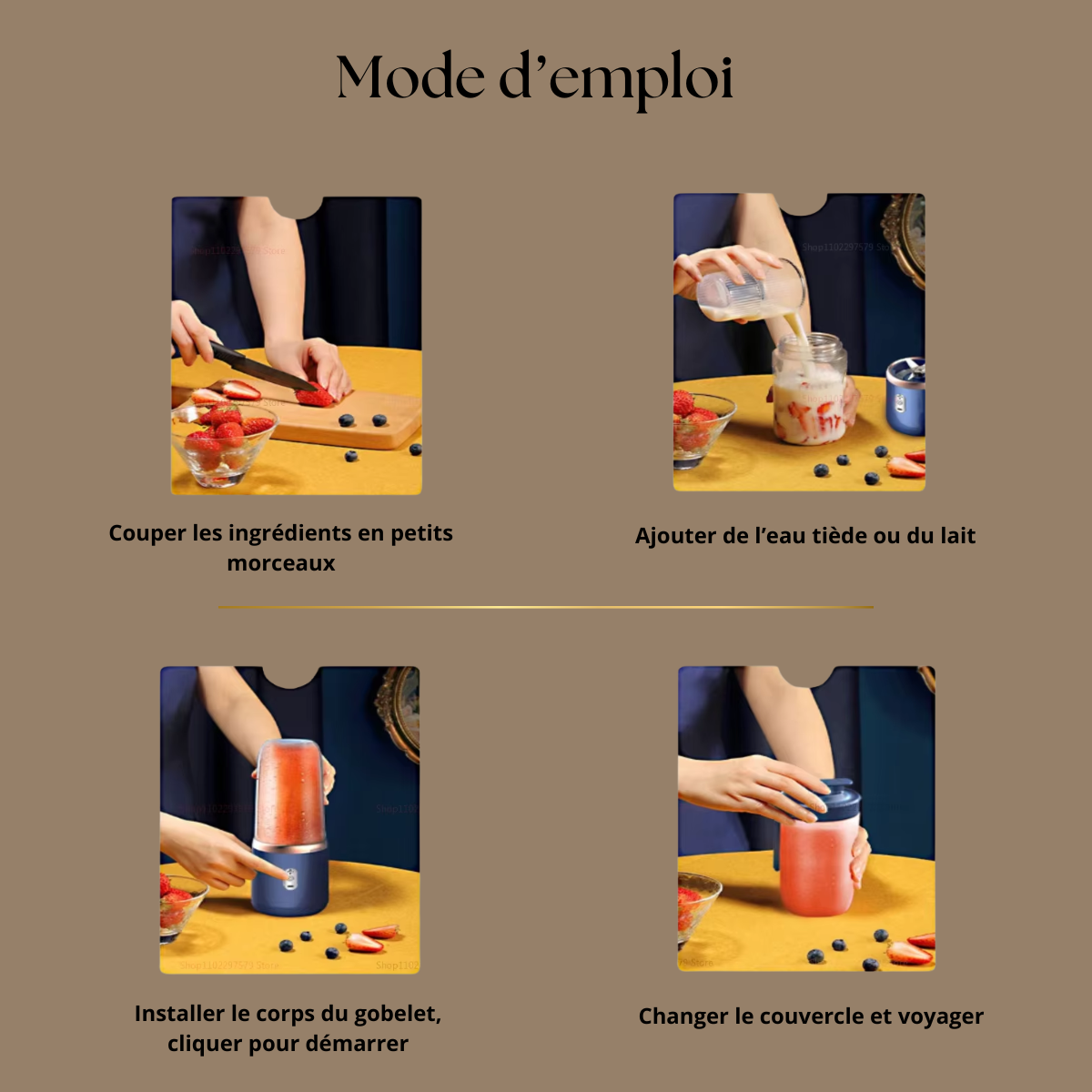 Mini Presse-Agrumes Portable – Mixeur de Jus Rechargeable