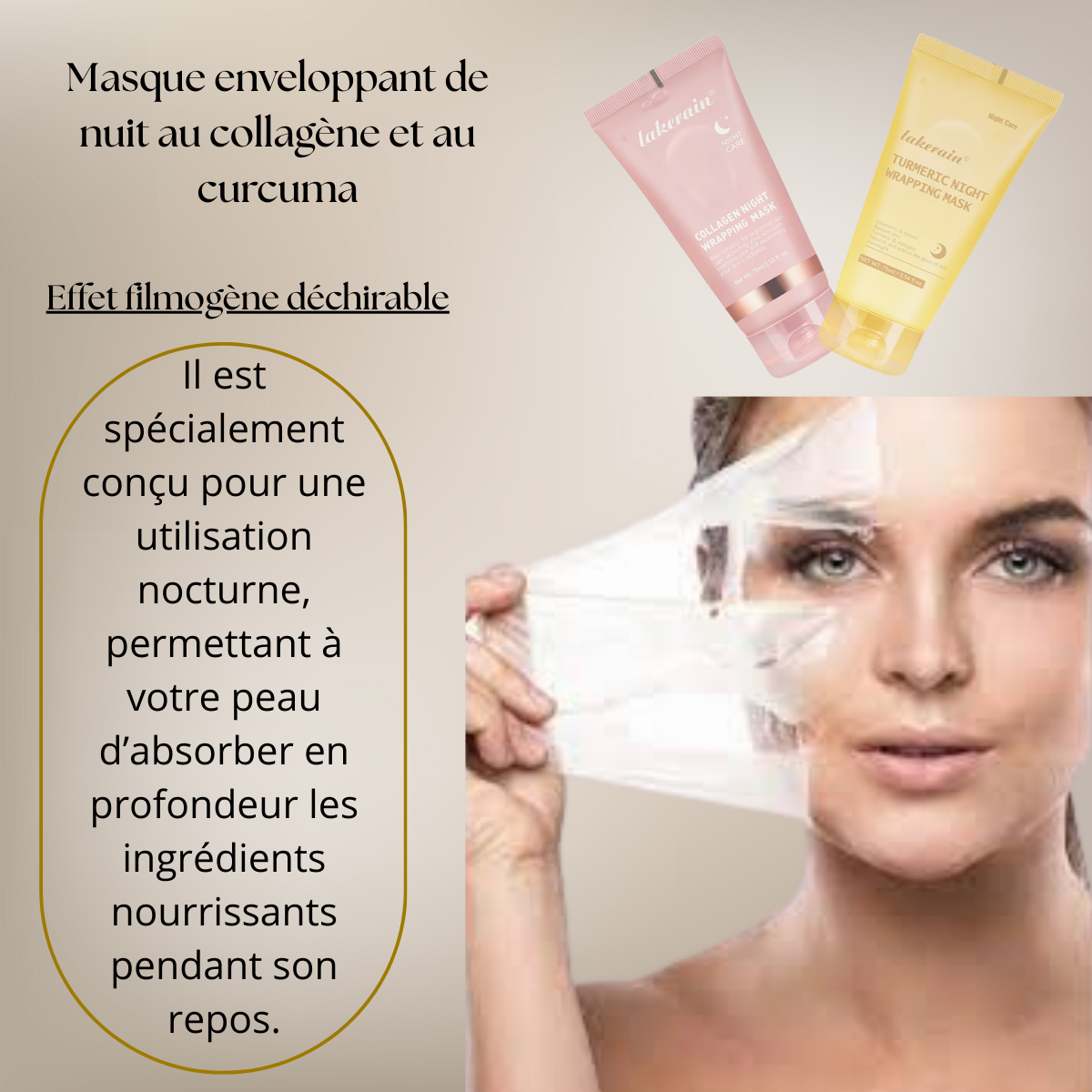 Masque de Nuit au Collagène – Hydratation Profonde & Élasticité Maximale