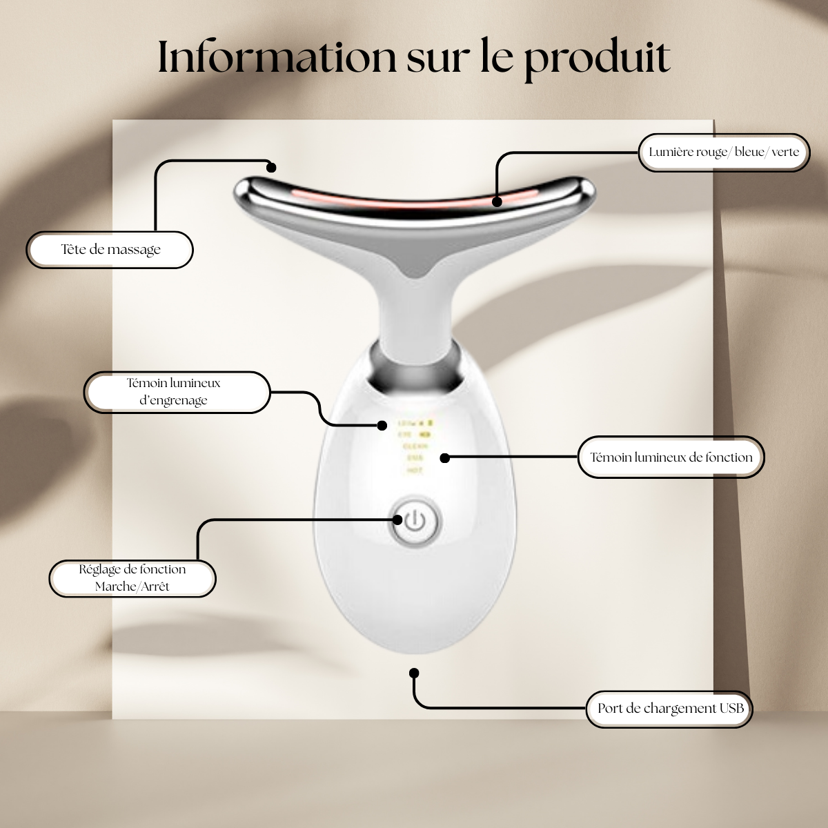 Appareil de Beauté Visage & Cou – Anti-Âge, Lifting & Éclat Instantané