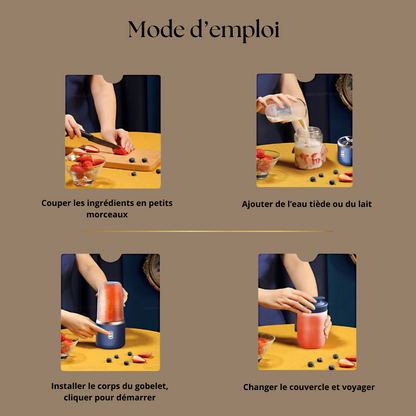 Mini Presse-Agrumes Portable – Mixeur de Jus Rechargeable