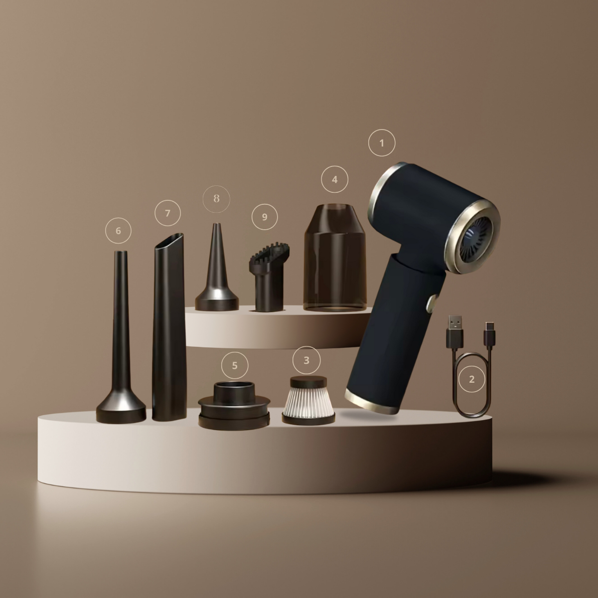 Aspirateur Voiture 4-en-1 – Puissant, Compact & Silencieux  – 98 000 PA