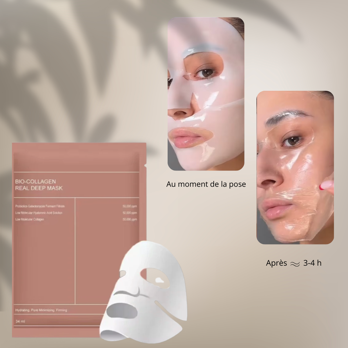 Masque Visage Bio Collagène – Hydratant, Éclaircissant & Rafraîchissant